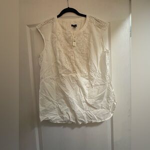 Talbots White Lace Blouse